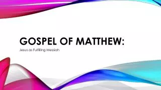 Gospel of Matthew: