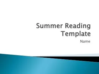 Summer Reading Template