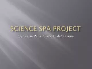 Science Spa Project