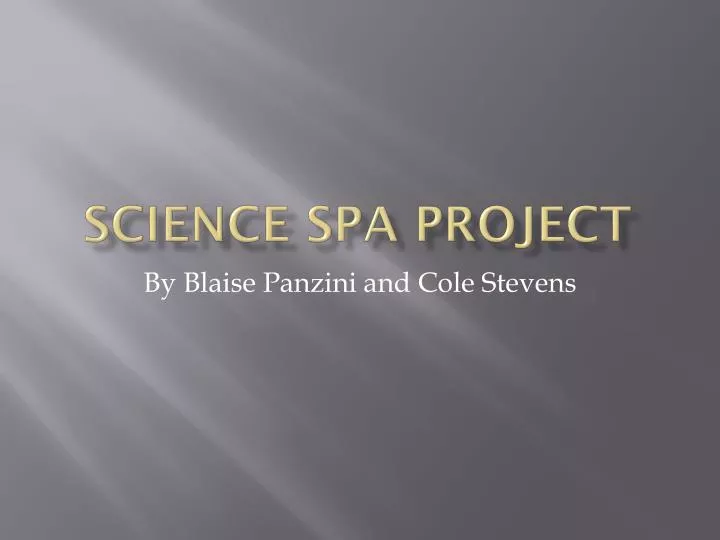 science spa project