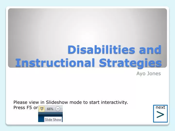 disabilities and instructional strategies