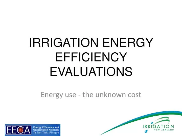irrigation energy efficiency evaluations