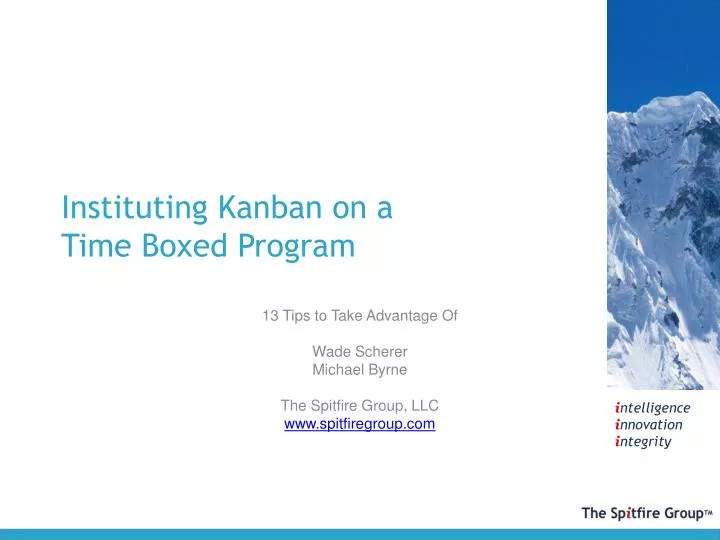instituting kanban on a time boxed program