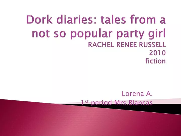 dork diaries tales from a not so popular party girl rachel renee russell 2010 fiction