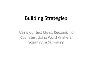 Building Strategies