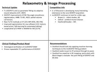 Relaxometry &amp; Image Processing