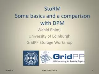 StoRM Some basics and a comparison with DPM