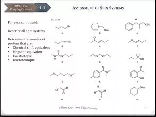 Assignment of Spin Systems