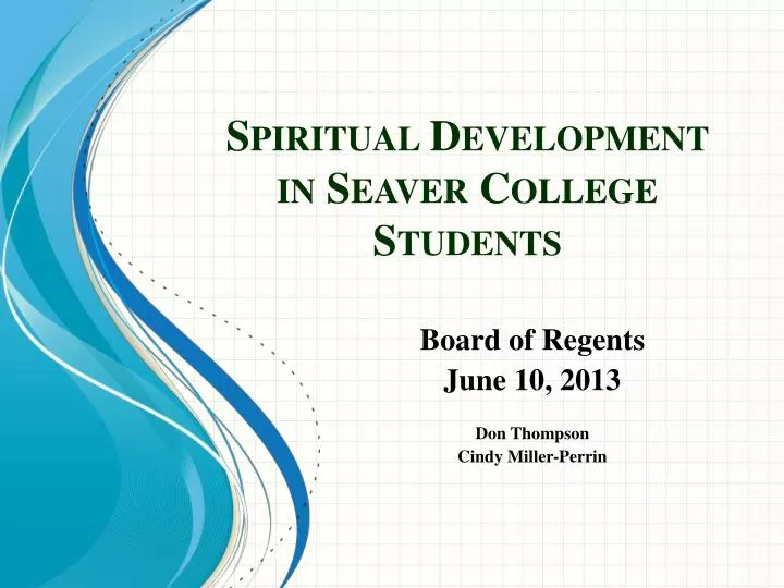 spiritual development in seaver college students