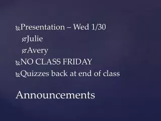 Announcements