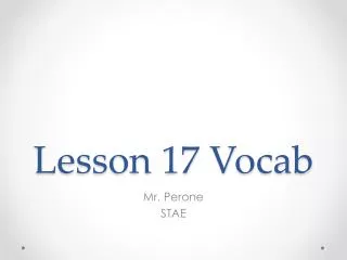Lesson 17 Vocab