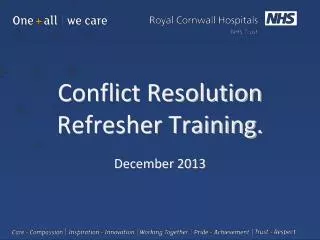 Conflict Resolution Refresher Training.