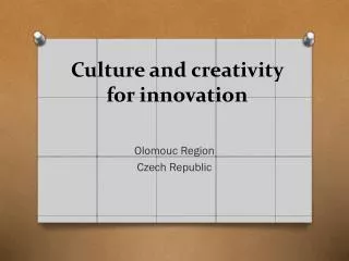 Culture and creativity for innovation