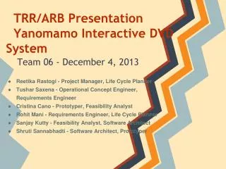 TRR/ARB Presentation Yanomamo Interactive DVD System
