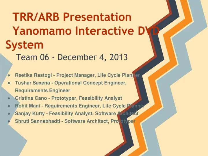 trr arb presentation yanomamo interactive dvd system