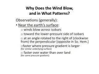 why does the wind blow and in what patterns