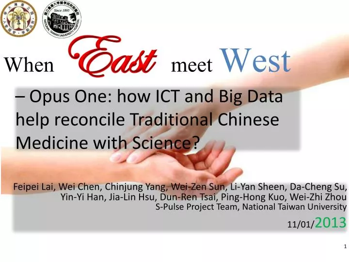 opus one how ict and big data help reconcile t raditional chinese m edicine with s cience
