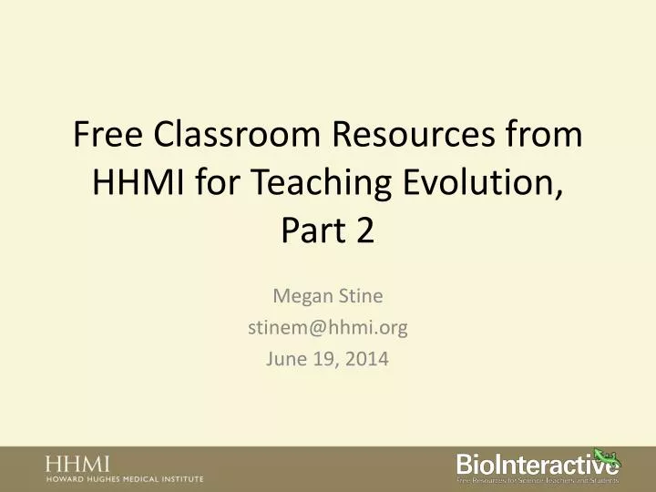 free classroom resources from hhmi for teaching evolution part 2