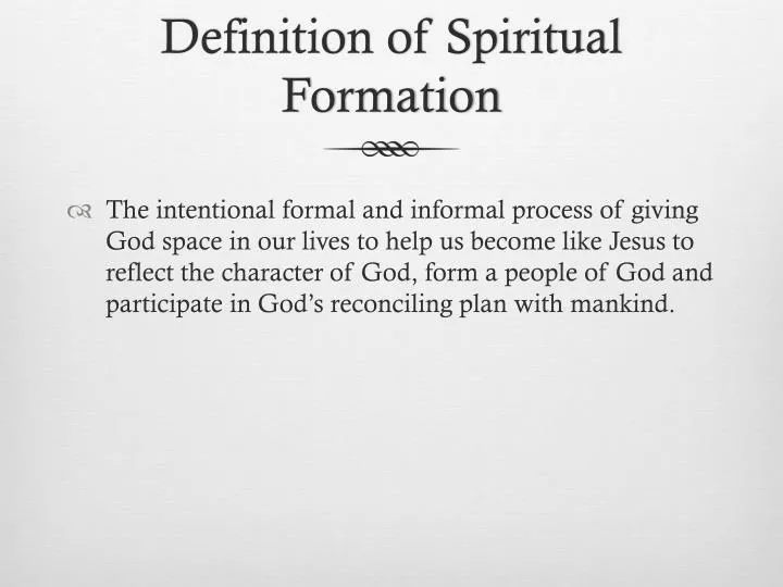 definition of spiritual formation