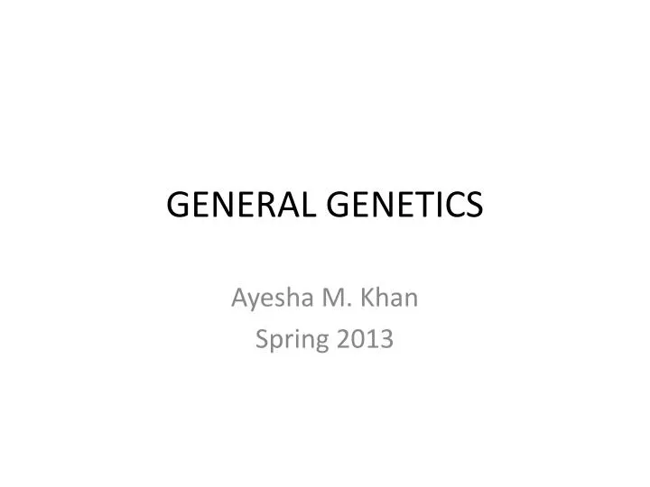 general genetics