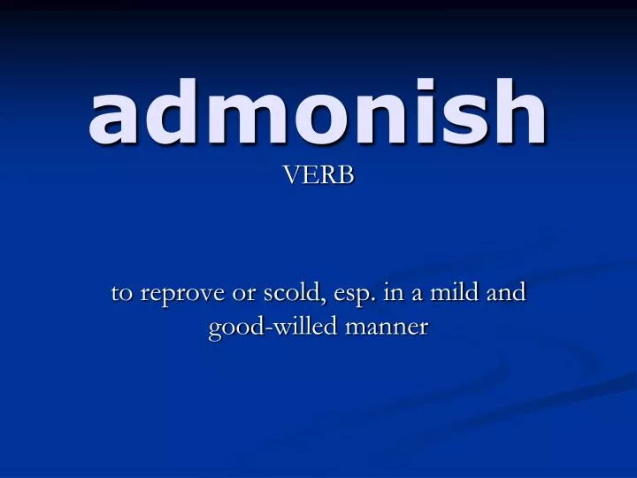 admonish