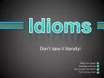 PPT - Animals in idioms PowerPoint Presentation, free download - ID:5453325