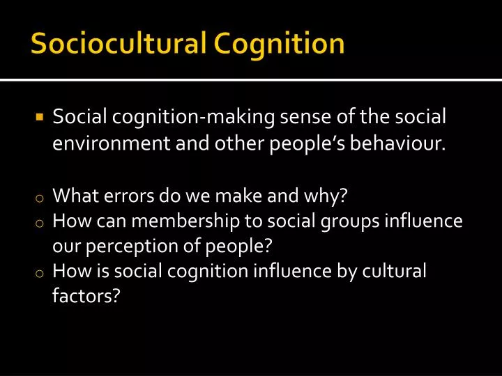 sociocultural cognition