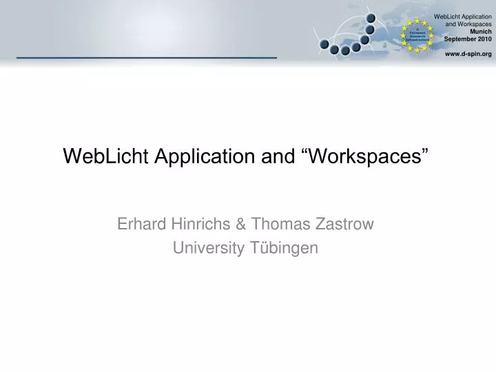 weblicht application and workspaces