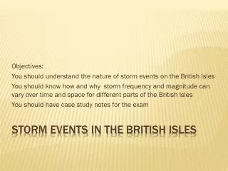 Storm events in the british Isles