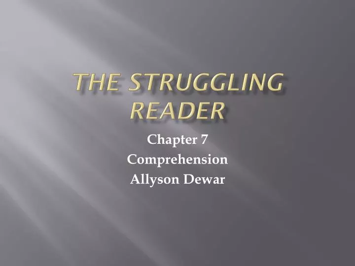 the struggling reader