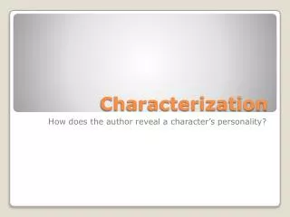 characterization