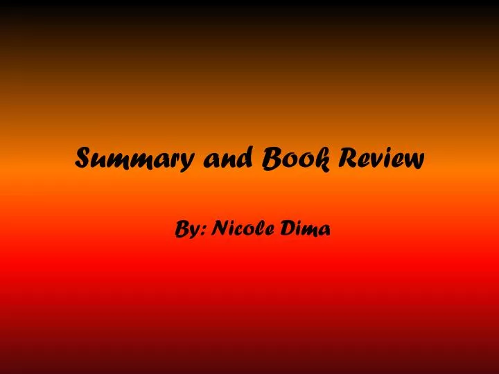 summary and book review