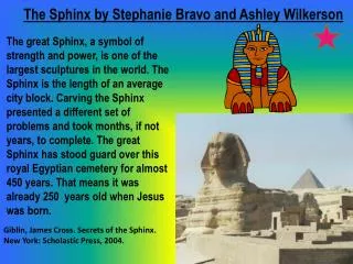 The Sphinx by Stephanie Bravo a nd Ashley Wilkerson