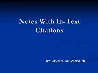 Notes With In-Text Citations