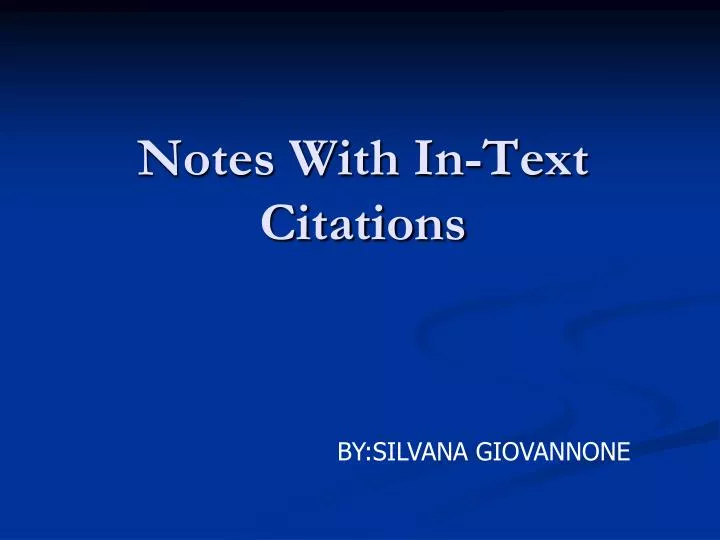 notes with in text citations