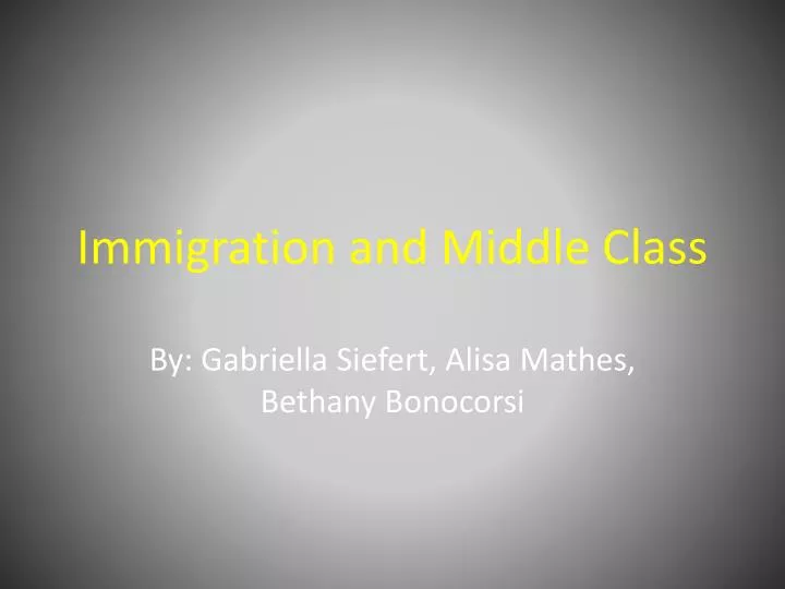 immigration and middle class