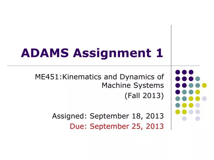adams assignment 1