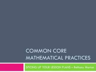 common core mathematical practices