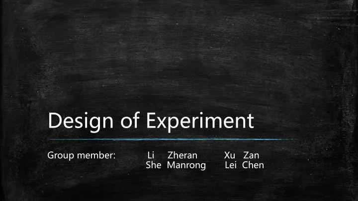design of experiment