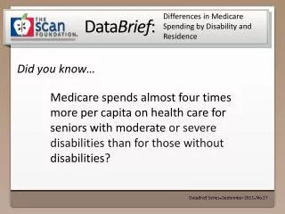 Differences in Medicare Spending by Disability and Residence