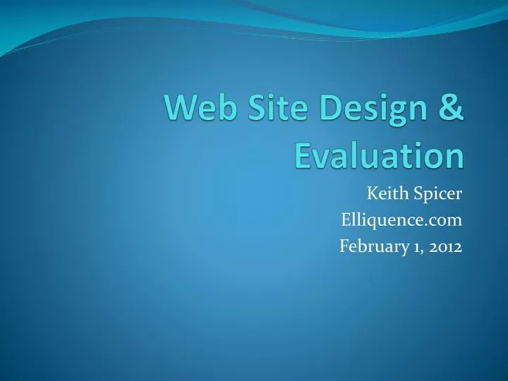 web site design evaluation