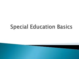 Special Education Basics