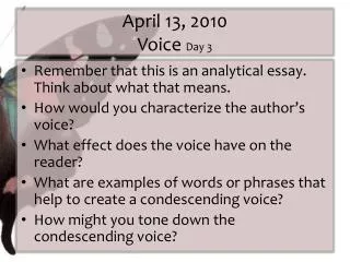 April 13, 2010 Voice Day 3