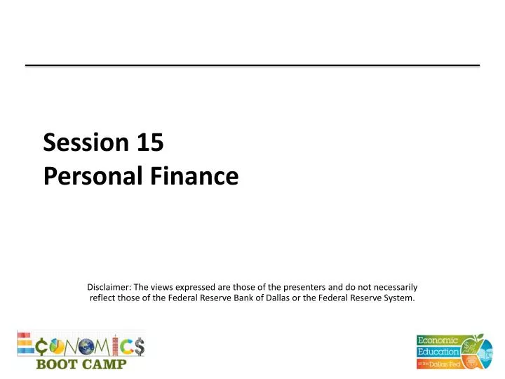 session 15 personal finance