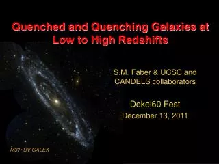 Quenched and Quenching Galaxies at Low to High Redshifts