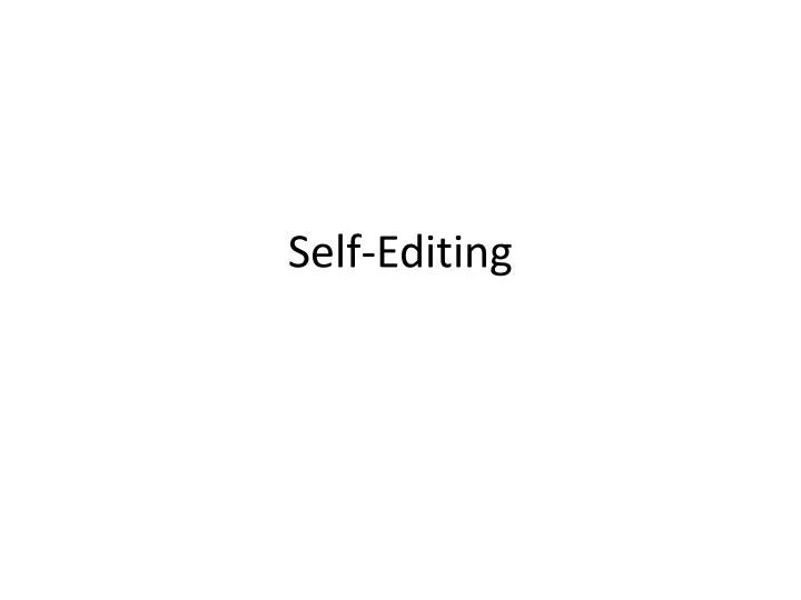self editing