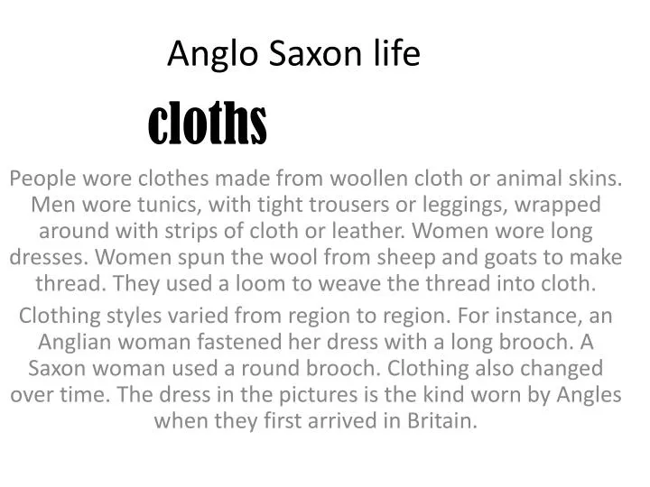 anglo saxon life