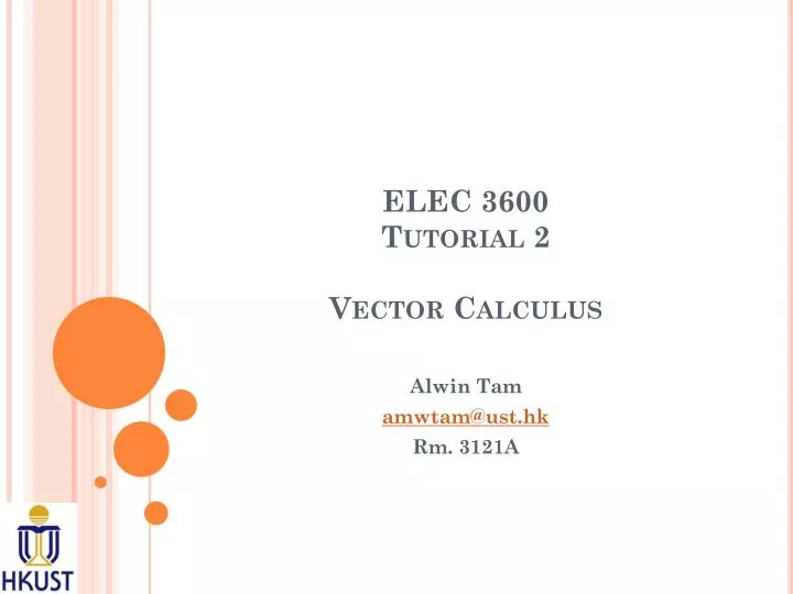 elec 3600 tutorial 2 vector calculus