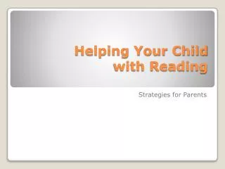 Helping Your Child with Reading