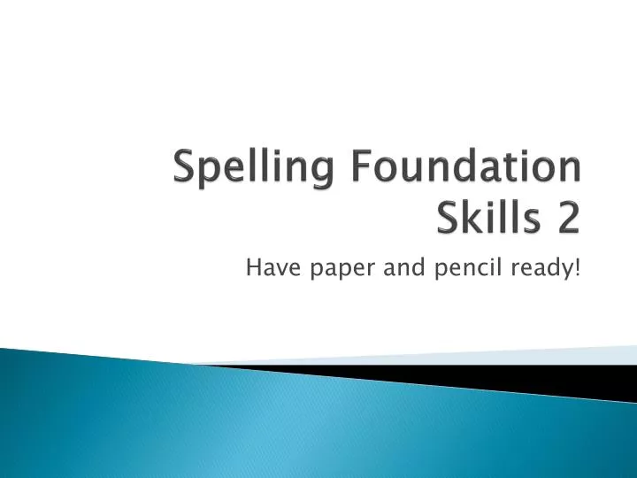 spelling foundation skills 2
